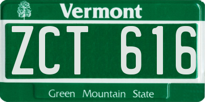 VT license plate ZCT616