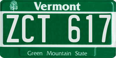 VT license plate ZCT617