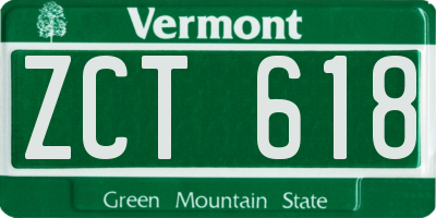 VT license plate ZCT618