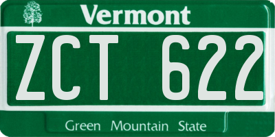 VT license plate ZCT622
