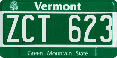 VT license plate ZCT623
