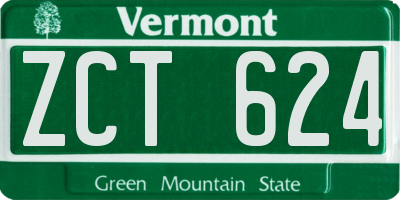 VT license plate ZCT624