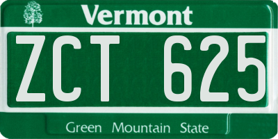 VT license plate ZCT625