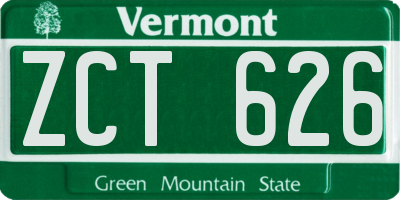 VT license plate ZCT626
