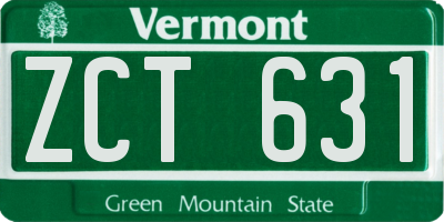 VT license plate ZCT631