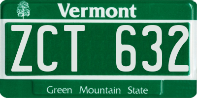 VT license plate ZCT632