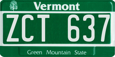 VT license plate ZCT637