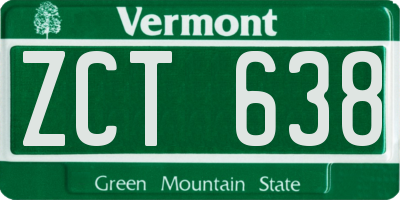 VT license plate ZCT638