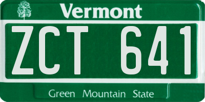 VT license plate ZCT641