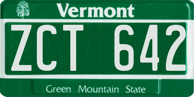 VT license plate ZCT642