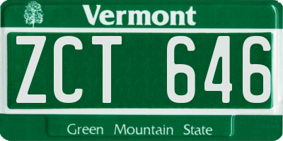 VT license plate ZCT646