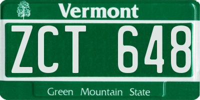 VT license plate ZCT648