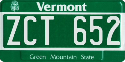 VT license plate ZCT652