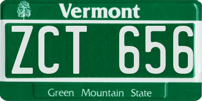 VT license plate ZCT656