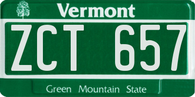 VT license plate ZCT657