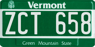 VT license plate ZCT658