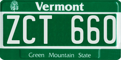 VT license plate ZCT660