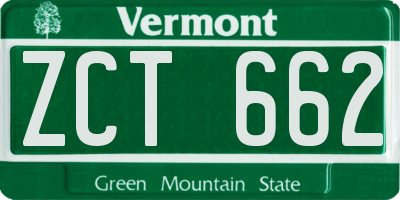 VT license plate ZCT662