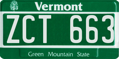 VT license plate ZCT663