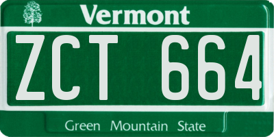 VT license plate ZCT664