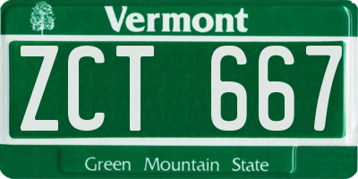 VT license plate ZCT667