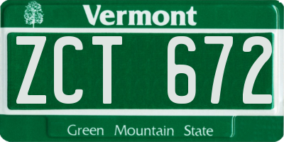 VT license plate ZCT672
