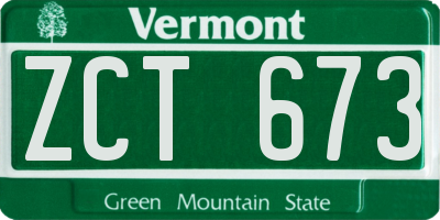 VT license plate ZCT673