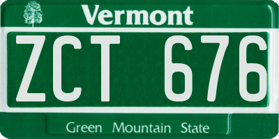 VT license plate ZCT676