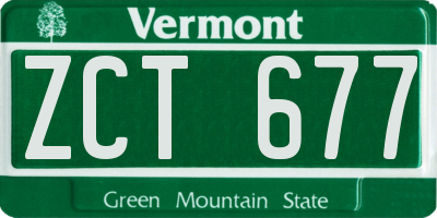 VT license plate ZCT677