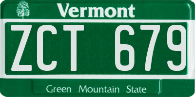 VT license plate ZCT679