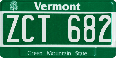 VT license plate ZCT682