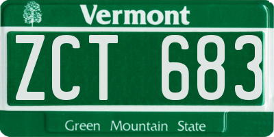 VT license plate ZCT683