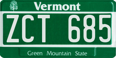 VT license plate ZCT685