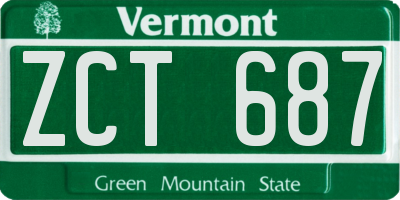 VT license plate ZCT687