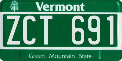 VT license plate ZCT691