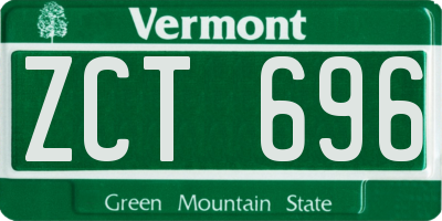 VT license plate ZCT696