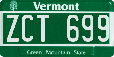 VT license plate ZCT699
