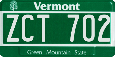 VT license plate ZCT702