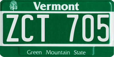 VT license plate ZCT705