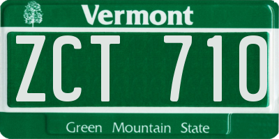 VT license plate ZCT710