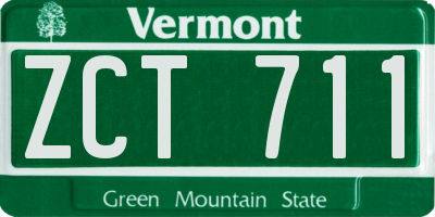 VT license plate ZCT711