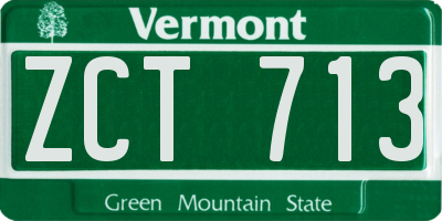 VT license plate ZCT713