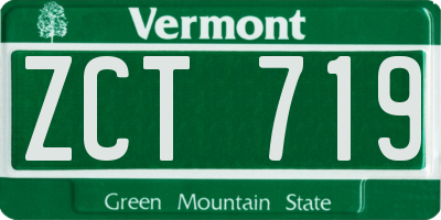 VT license plate ZCT719