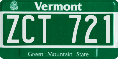 VT license plate ZCT721
