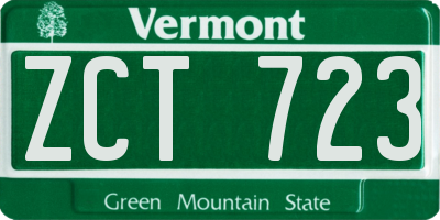 VT license plate ZCT723