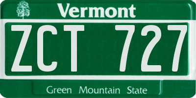 VT license plate ZCT727