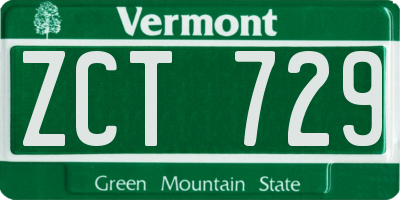 VT license plate ZCT729