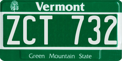 VT license plate ZCT732