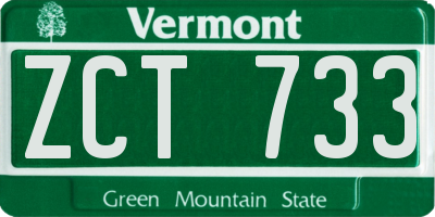 VT license plate ZCT733