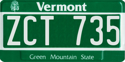 VT license plate ZCT735